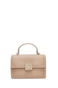 کیف زنانه کراس بادی طوسی چاپ‌دار دوشی بلند دری مد