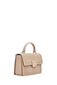 کیف زنانه کراس بادی طوسی چاپ‌دار دوشی بلند دری مد