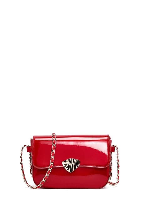 کیف زنانه کراس بادی قرمز براق دوشی بلند دری مد