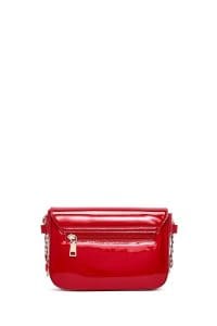 کیف زنانه کراس بادی قرمز براق دوشی بلند دری مد