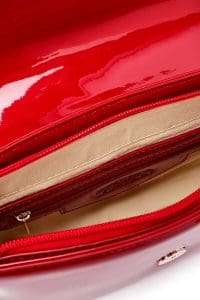 کیف زنانه کراس بادی قرمز براق دوشی بلند دری مد