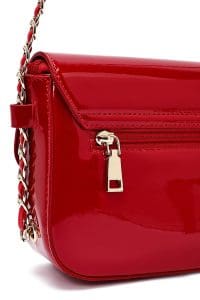 کیف زنانه کراس بادی قرمز براق دوشی بلند دری مد