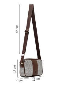 کیف زنانه کراس بادی قهوه‌ای دوشی بلند دری مد