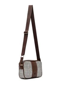 کیف زنانه کراس بادی قهوه‌ای دوشی بلند دری مد