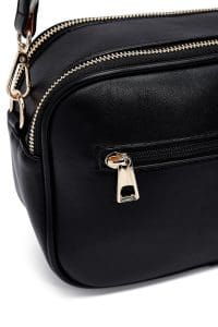 کیف زنانه کراس بادی مشکی طرح‌دار دوشی بلند دری مد