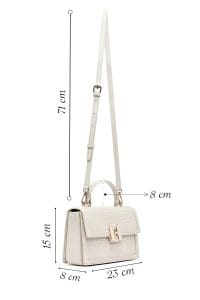 کیف زنانه کراس بادی کرم چاپ‌دار دوشی بلند دری مد