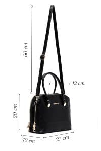 کیف زنانه کلاسیک دستی مشکی بند بلند دری مد