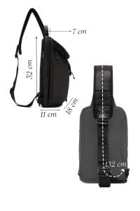 کیف شانه‌ای مردانه مشکی بندبلند D-Pack دری مد