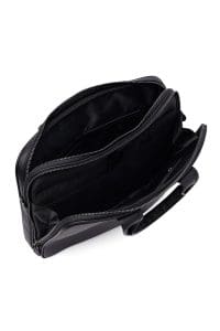 کیف لپ تاپ چرمی مردانه مشکی بند بلند دری مد