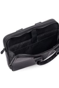 کیف لپ تاپ چرمی مردانه مشکی بند بلند دری مد