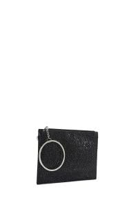 کیف مجلسی زنانه مشکی بند بلند زنجیری نگین‌دار دری مد