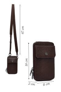 کیف مردانه کراس بادی چرم قهوه‌ای دری مد