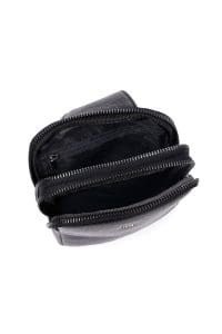 کیف مردانه کراس بادی چرم مشکی مینی دری مد