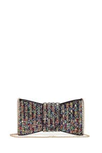 کیف مینی جعبه‌ای زنانه چند رنگ بند بلند نگین‌دار دری مد