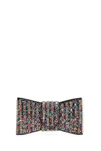 کیف مینی جعبه‌ای زنانه چند رنگ بند بلند نگین‌دار دری مد