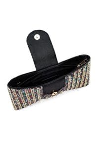 کیف مینی جعبه‌ای زنانه چند رنگ بند بلند نگین‌دار دری مد