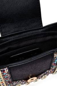 کیف مینی جعبه‌ای زنانه چند رنگ بند بلند نگین‌دار دری مد