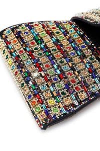 کیف مینی جعبه‌ای زنانه چند رنگ بند بلند نگین‌دار دری مد