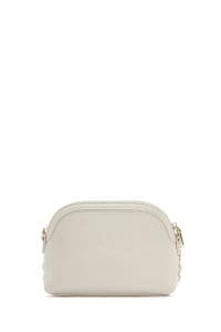 کیف کراس بادی زنانه چرم بژ بند بلند طرح بافت دری مد