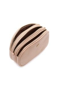 کیف کراس بادی زنانه چرم بژ مینی بند بلند دری مد