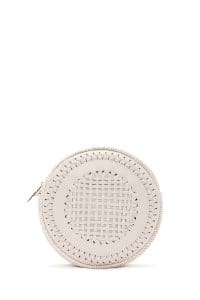 کیف کراس بادی زنانه چرم سفید بافت‌دار مینی بند بلند دری مد