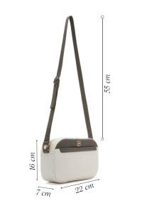 کیف کراس بادی زنانه چرم سفید بند بلند دری مد