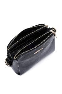 کیف کراس بادی زنانه چرم مشکی بند بلند دری مد