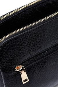 کیف کراس بادی زنانه چرم مشکی بند بلند دری مد