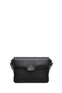 کیف کراس بادی زنانه چرم مشکی بند بلند دری مد