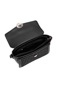 کیف کراس بادی زنانه چرم مشکی بند بلند دری مد