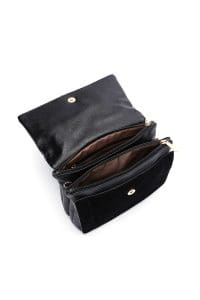 کیف کراس بادی زنانه چرم مشکی بند بلند دری مد