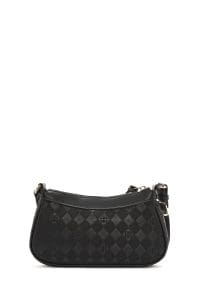 کیف کراس بادی زنانه چرم مشکی چاپ‌دار دری مد