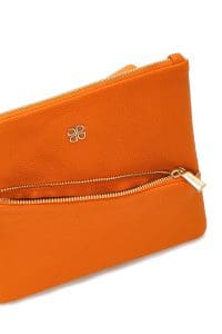 کیف کراس بادی زنانه چرم نارنجی بند بلند دری مد