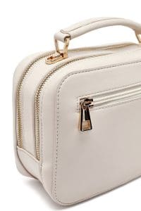 کیف کراس بادی زنانه چرم کرم بند بلند چاپ‌دار دری مد