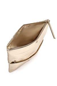 کیف کلاچ زنانه طلایی بند بلند زنجیری بافتی دری مد