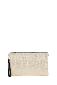 کیف کلاچ زنانه طلایی بند بلند زنجیری حصیری دری مد