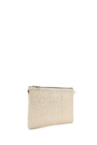 کیف کلاچ زنانه طلایی بند بلند زنجیری حصیری دری مد