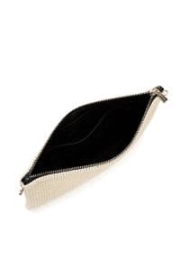 کیف کلاچ زنانه طلایی بند بلند زنجیری حصیری دری مد