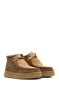 بوت تدی زنانه جیر ویزون بنددار تخت‌ضخیم دری مد