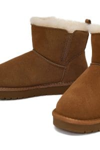 بوت تدی زنانه جیر کاراملی دری مد