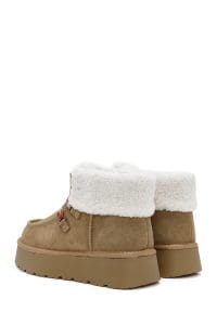 بوت زنانه تابه ضخیم‌کف جیر چرمی تدی دری مد