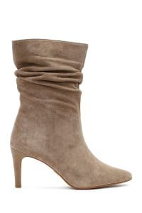 بوت زنانه جیر بژ پاشنه‌نازک دری مد