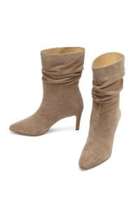 بوت زنانه جیر بژ پاشنه‌نازک دری مد