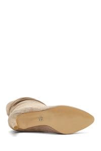 بوت زنانه جیر بژ پاشنه‌نازک دری مد