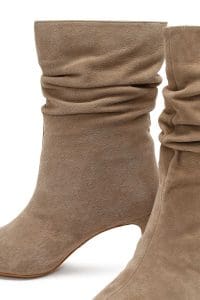 بوت زنانه جیر بژ پاشنه‌نازک دری مد