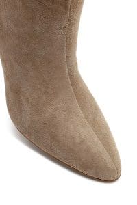 بوت زنانه جیر بژ پاشنه‌نازک دری مد