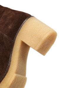 بوت زنانه جیر قهوه‌ای زیپ‌دار پاشنه‌ضخیم دری مد