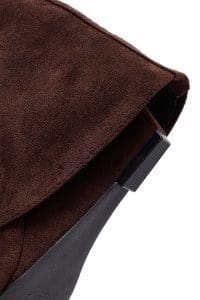 بوت زنانه جیر قهوه‌ای پاشنه‌لژدار دری مد