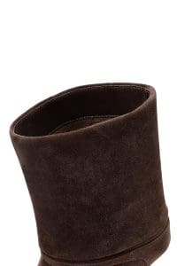 بوت زنانه جیر قهوه‌ای پاشنه‌نازک دری مد