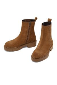 بوت زنانه جیر ویزون زیپ‌دار تخت‌ضخیم دری مد